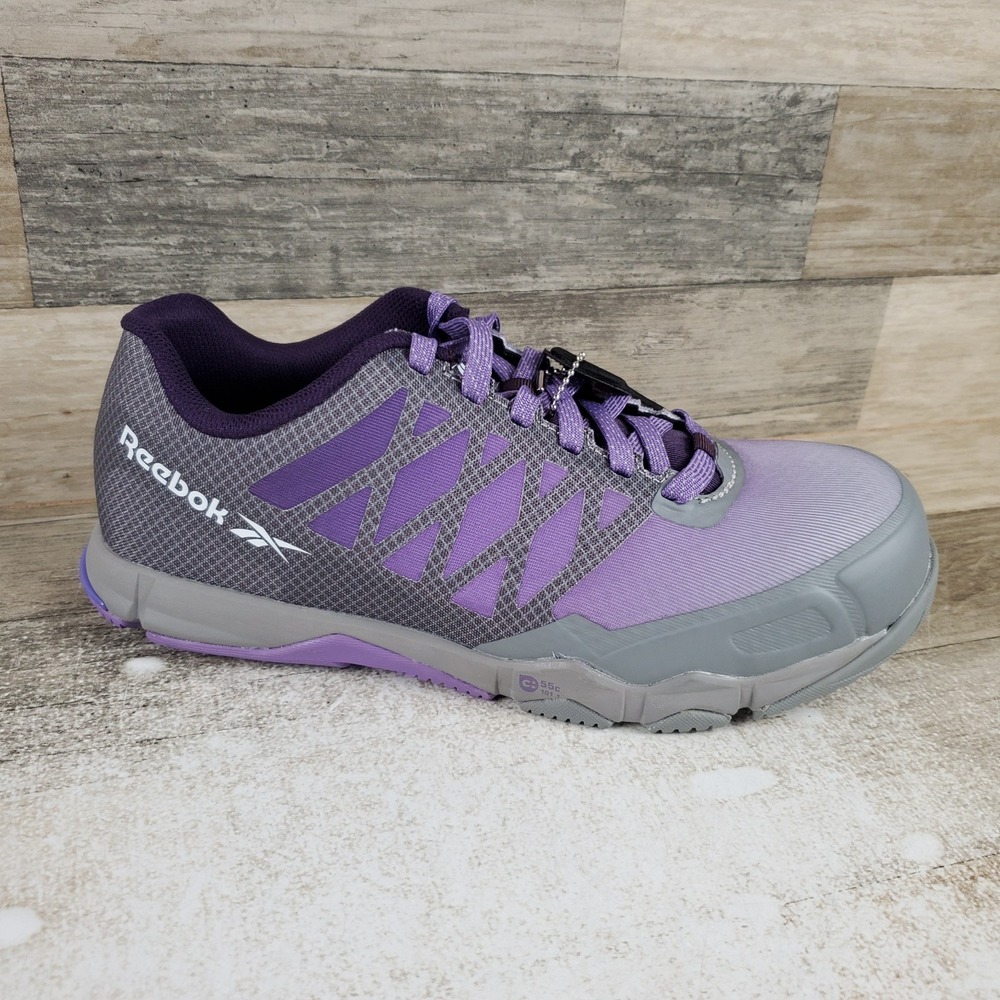 Reebok Speed TR Womens Work Shoes Sz 9.5 W Athletic Purple Gray Safety Sneakers
